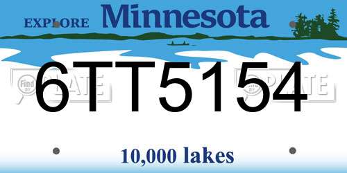 6TT5154 Minnesota License Plate