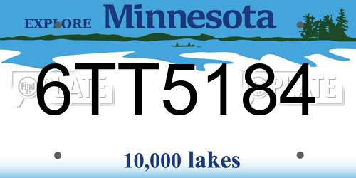 6TT5184 Minnesota License Plate