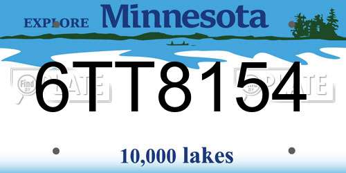 6TT8154 Minnesota License Plate