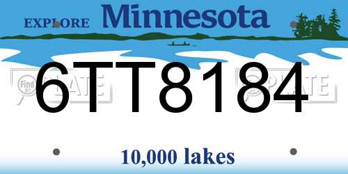 6TT8184 Minnesota License Plate