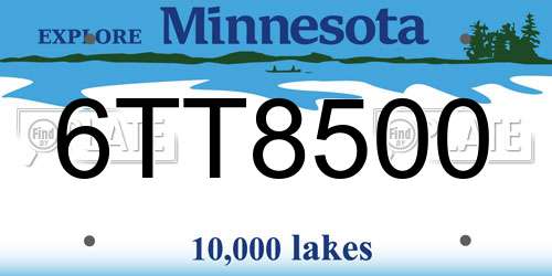 6TT8500 Minnesota License Plate