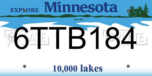 6TTB184 Minnesota License Plate