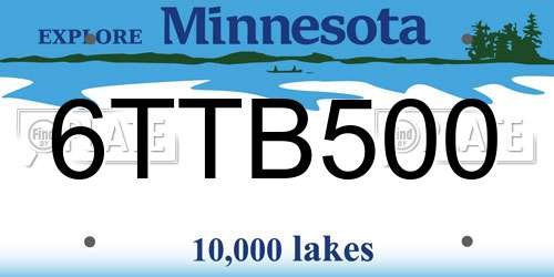 6TTB500 Minnesota License Plate