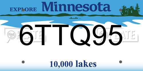 6TTQ95 Minnesota License Plate