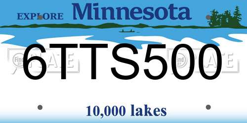 6TTS500 Minnesota License Plate