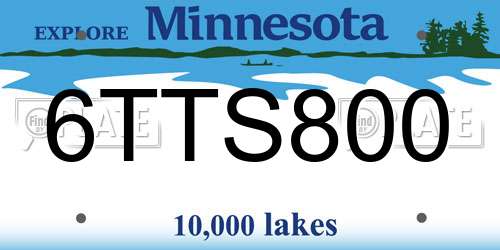 6TTS800 Minnesota License Plate