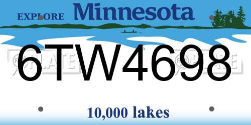 6TW4698 Minnesota License Plate