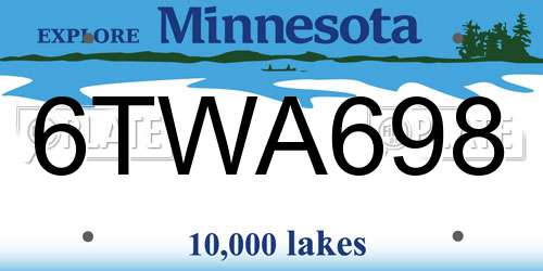 6TWA698 Minnesota License Plate