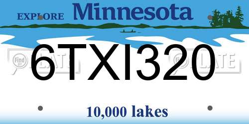 6TXI320 Minnesota License Plate