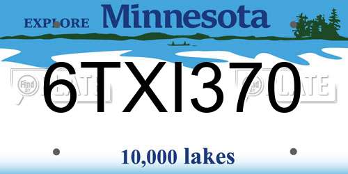 6TXI370 Minnesota License Plate
