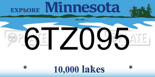6TZ095 Minnesota License Plate