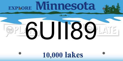 6UII89 Minnesota License Plate