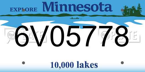 6V05778 Minnesota License Plate