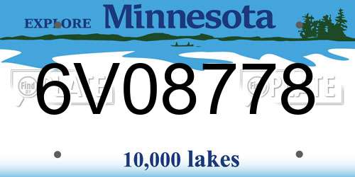 6V08778 Minnesota License Plate