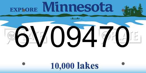 6V09470 Minnesota License Plate