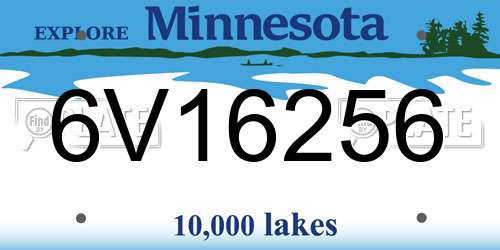 6V16256 Minnesota License Plate