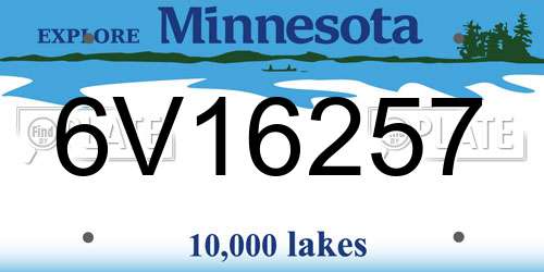 6V16257 Minnesota License Plate