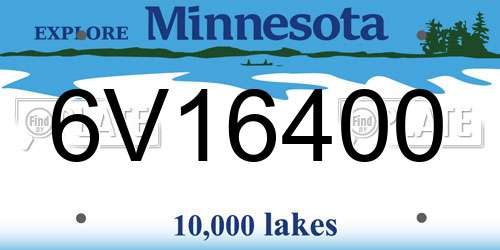 6V16400 Minnesota License Plate