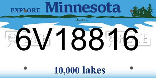 6V18816 Minnesota License Plate