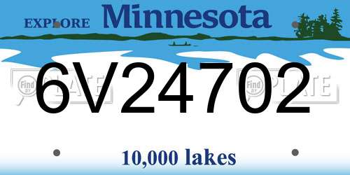6V24702 Minnesota License Plate