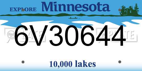 6V30644 Minnesota License Plate