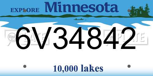 6V34842 Minnesota License Plate