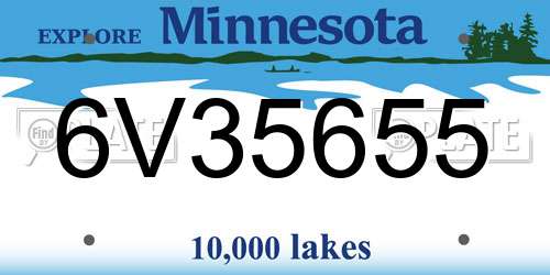 6V35655 Minnesota License Plate