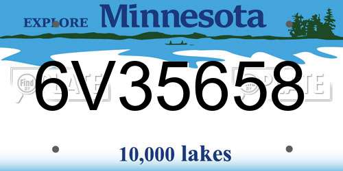 6V35658 Minnesota License Plate