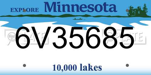 6V35685 Minnesota License Plate