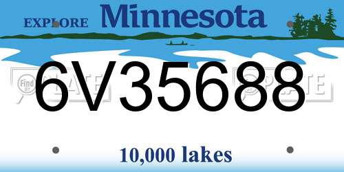 6V35688 Minnesota License Plate