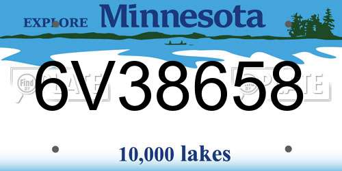 6V38658 Minnesota License Plate
