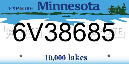 6V38685 Minnesota License Plate