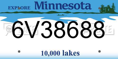 6V38688 Minnesota License Plate