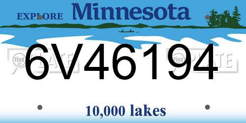 6V46194 Minnesota License Plate