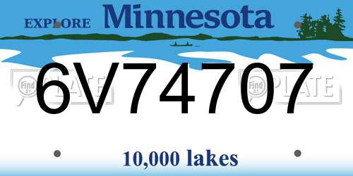 6V74707 Minnesota License Plate