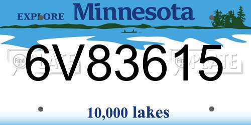 6V83615 Minnesota License Plate