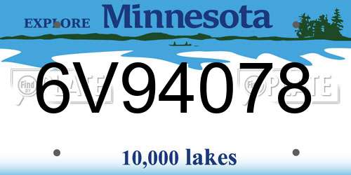 6V94078 Minnesota License Plate
