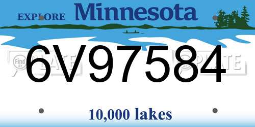6V97584 Minnesota License Plate