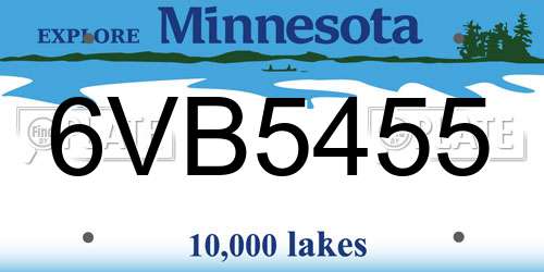 6VB5455 Minnesota License Plate
