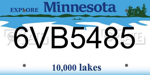 6VB5485 Minnesota License Plate