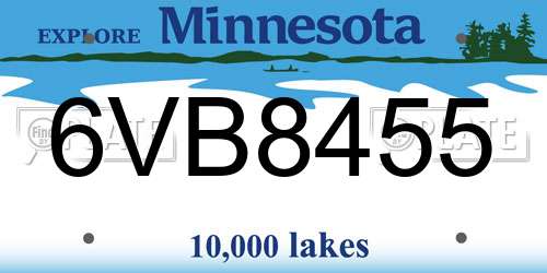 6VB8455 Minnesota License Plate