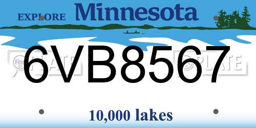 6VB8567 Minnesota License Plate