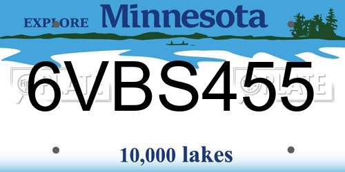 6VBS455 Minnesota License Plate