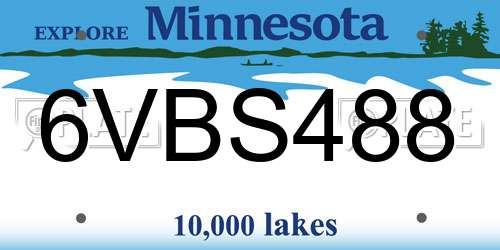 6VBS488 Minnesota License Plate