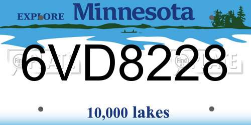 6VD8228 Minnesota License Plate