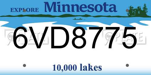 6VD8775 Minnesota License Plate