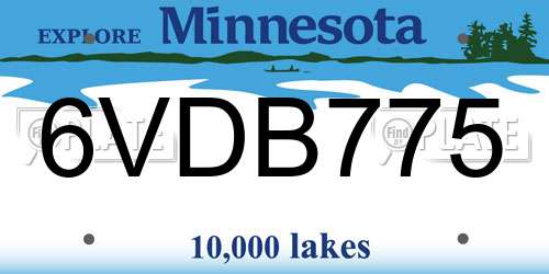 6VDB775 Minnesota License Plate