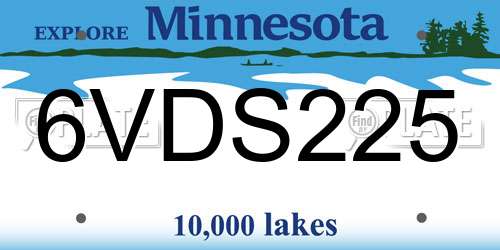 6VDS225 Minnesota License Plate