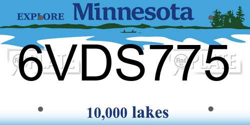 6VDS775 Minnesota License Plate