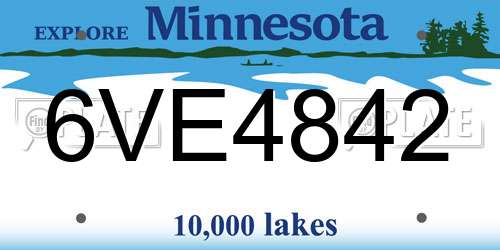 6VE4842 Minnesota License Plate